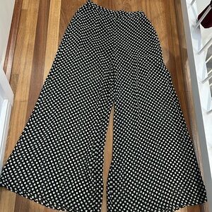 Polka dot wide leg pants